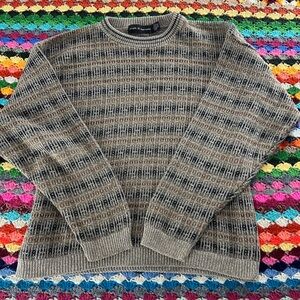 Vintage USA Made Croft & Barrow Neutral Grandpa Oversized Pattern Retro …